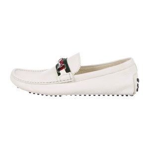 Authentic 500 BY Gucci Web Horsebit Genuine Leather Driving Loafers Size 38.5